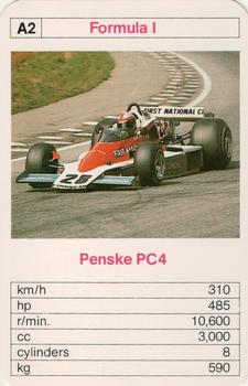 1977 Ace Trump Game Racing Cars #A2 Penske PC4 Front