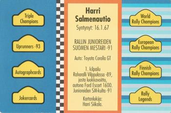 1994 GTV Rally Cards #111 Harri Salmenautio Back