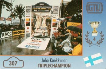 1994 GTV Rally Cards #307 Juha Kankkunen Front