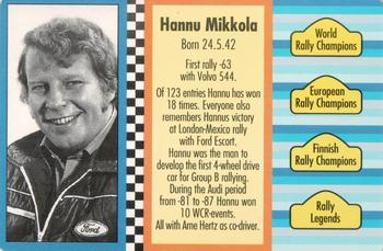 1994 GTV Rally Cards #354 Hannu Mikkola Back
