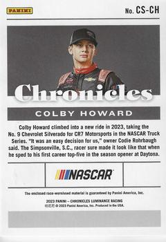 2023 Panini Chronicles - Chronicles Swatches Holo Silver #CS-CH Colby Howard Back