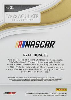 2023 Panini Chronicles - Immaculate #31 Kyle Busch Back