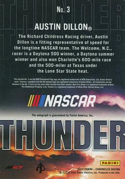 2023 Panini Chronicles - Thunder Autographs #3 Austin Dillon Back