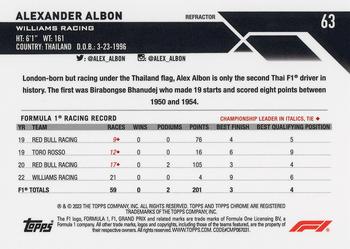2023 Topps Chrome Formula 1 - Refractor #63 Alexander Albon Back