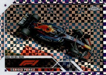 2023 Topps Chrome Formula 1 - Purple Checker Flag X-fractor #12 Sergio Perez Front