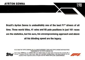 2023 Topps Chrome Formula 1 - Green Refractor #198 Ayrton Senna Back
