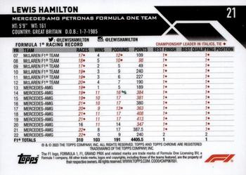 2023 Topps Chrome Formula 1 - Gold Purple Refractor #21 Lewis Hamilton Back