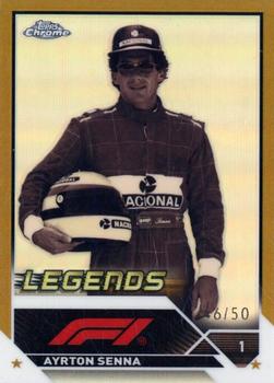 2023 Topps Chrome Formula 1 - Gold Refractor #198 Ayrton Senna Front