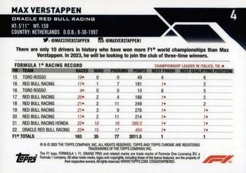 2023 Topps Chrome Formula 1 - Gold Wave Refractor #4 Max Verstappen Back