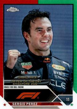 2023 Topps Chrome Formula 1 - Red Green Refractor #182 Sergio Perez Front