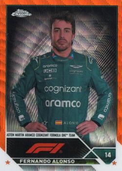 2023 Topps Chrome Formula 1 - Orange Wave Refractor #32 Fernando Alonso Front