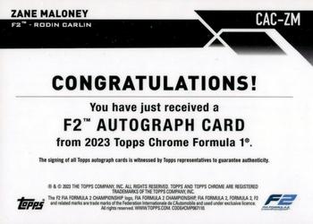 2023 Topps Chrome Formula 1 - Chrome Autographs #CAC-ZM Zane Maloney Back