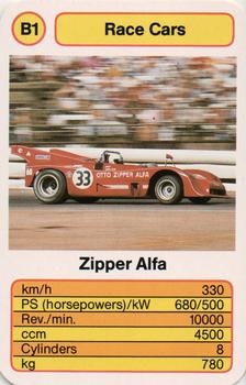 1987 Ace Trump Game Race Cars #B1 Zipper Alfa Front