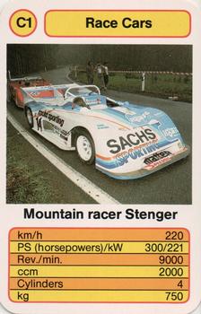 1987 Ace Trump Game Race Cars #C1 Mountain racer Stenger Front