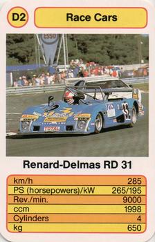 1987 Ace Trump Game Race Cars #D2 Renard-Delmas RD 31 Front