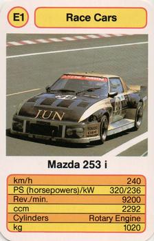 1987 Ace Trump Game Race Cars #E1 Mazda 253 i Front