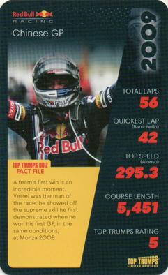 2022 Red Bull Top Trumps #NNO 2009 Chinese GP Front