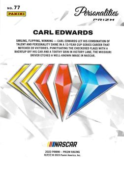 2023 Panini Prizm - NASCAR 75th Anniversary #77 Carl Edwards Back