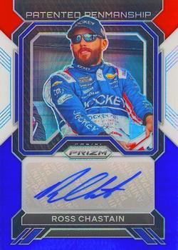 2023 Panini Prizm - Patented Penmanship Hyper Prizm Red White and Blue #PP-RCH Ross Chastain Front