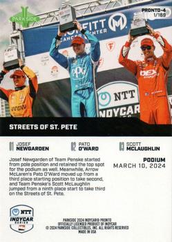 2024 Parkside IndyCar Pronto #PRONTO-4 Josef Newgarden / Pato O'Ward / Scott McLaughlin Back
