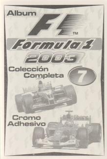 2003 Edizione Figurine Formula 1 #7 Michael Schumacher Back