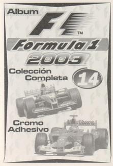 2003 Edizione Figurine Formula 1 #14 Michael Schumacher Back