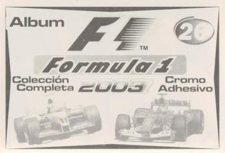 2003 Edizione Figurine Formula 1 #26 Juan Pablo Montoya / Pablo Montoya Back