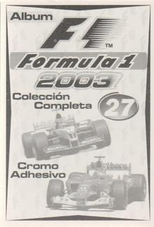 2003 Edizione Figurine Formula 1 #27 Juan Pablo Montoya Back