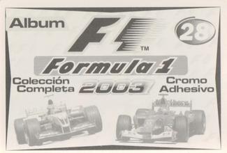 2003 Edizione Figurine Formula 1 #28 Juan Pablo Montoya Back