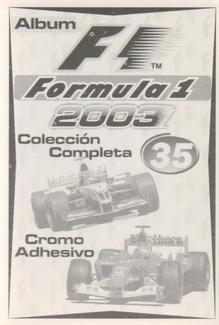 2003 Edizione Figurine Formula 1 #35 Juan Pablo Montoya Back