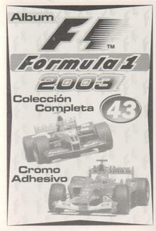 2003 Edizione Figurine Formula 1 #43 Rubens Barrichello Back