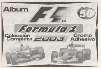 2003 Edizione Figurine Formula 1 #50 Kimi Raikkonen / Michael Schumacher / Juan Pablo Montoya Back