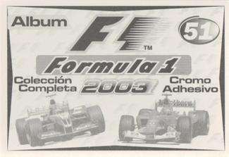 2003 Edizione Figurine Formula 1 #51 Kimi Raikkonen Back