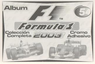 2003 Edizione Figurine Formula 1 #54 Ralf Schumacher Back