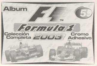 2003 Edizione Figurine Formula 1 #55 Ralf Schumacher Back