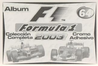 2003 Edizione Figurine Formula 1 #64 David Coulthard Back