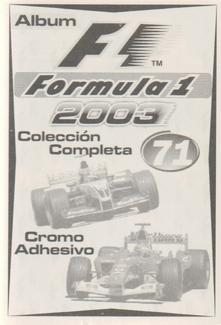 2003 Edizione Figurine Formula 1 #71 Antonio Pizzonia Back