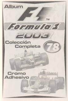 2003 Edizione Figurine Formula 1 #78 Giancarlo Fisichella Back