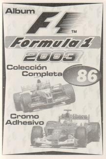 2003 Edizione Figurine Formula 1 #86 Justin Wilson Back
