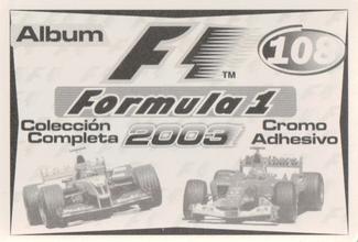 2003 Edizione Figurine Formula 1 #108 Michael Schumacher Back