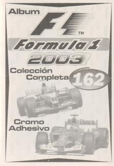 2003 Edizione Figurine Formula 1 #162 Juan Pablo Montoya Back