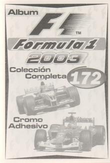 2003 Edizione Figurine Formula 1 #172 Juan Pablo Montoya Back