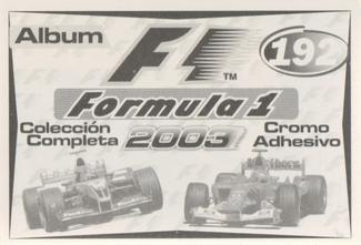 2003 Edizione Figurine Formula 1 #192 Fernando Alonso / Jarno Trulli Back