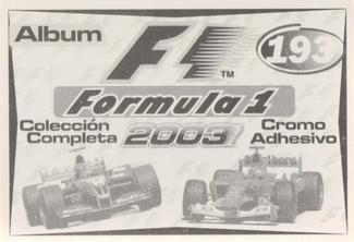 2003 Edizione Figurine Formula 1 #193 Fernando Alonso Back