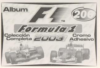 2003 Edizione Figurine Formula 1 #206 Olivier Panis / Cristiano da Matta Back