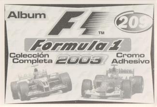 2003 Edizione Figurine Formula 1 #209 Jenson Button / Jacques Villeneuve / Takuma Sato / Anthony Davidson Back