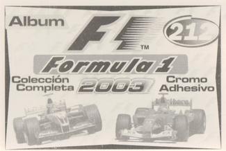 2003 Edizione Figurine Formula 1 #212 Mark Webber Back