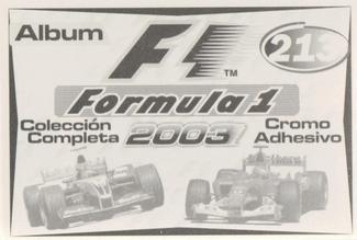 2003 Edizione Figurine Formula 1 #213 Mark Webber Back