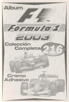 2003 Edizione Figurine Formula 1 #216 Heinz-Harald Frentzen Back