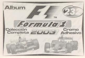 2003 Edizione Figurine Formula 1 #232 David Coulthard / Juan Pablo Montoya / Kimi Raikkonen Back